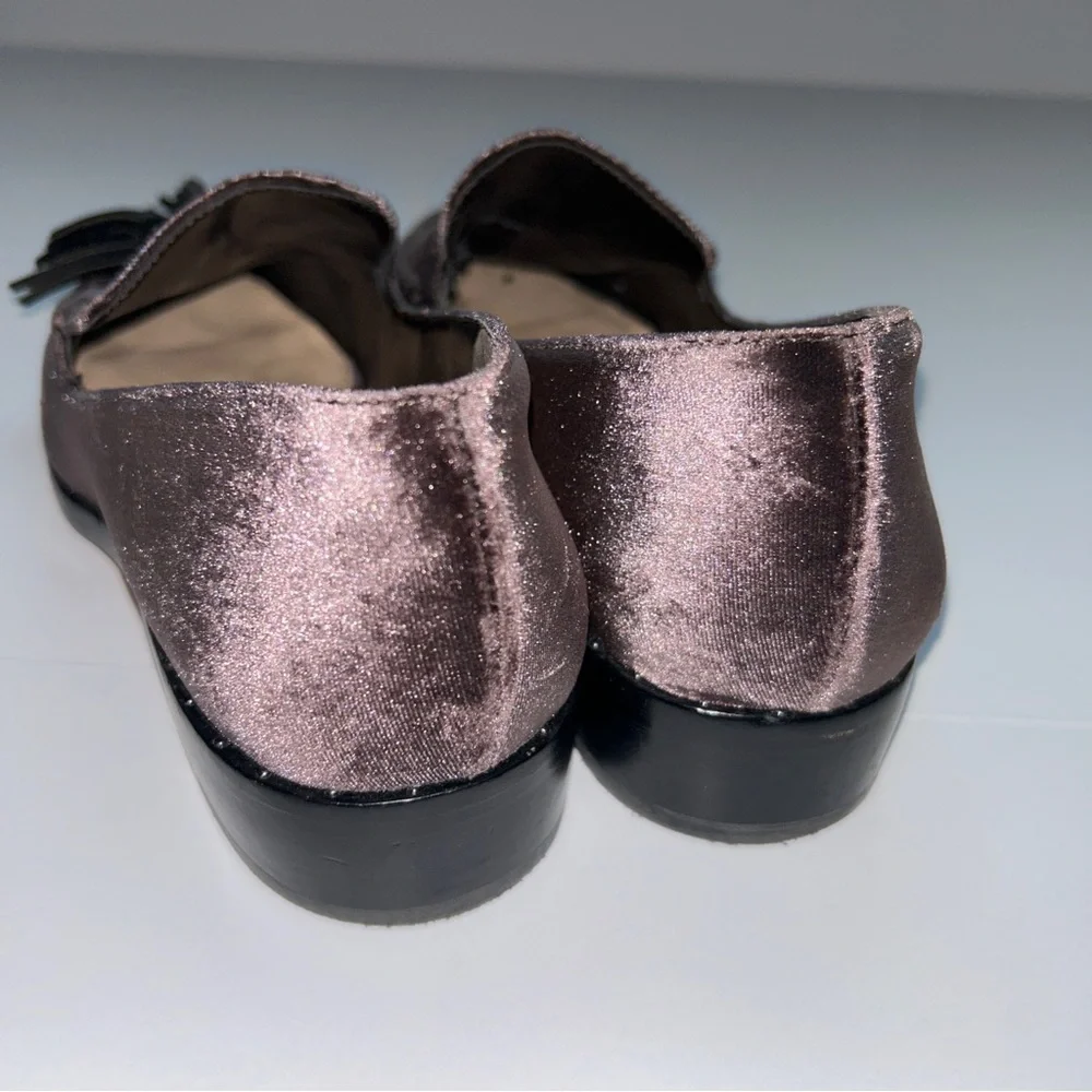 Vince Camuto Vero Cuoio Woman’s Plum Velvet‎ Loafers with Tassels sz 8M
